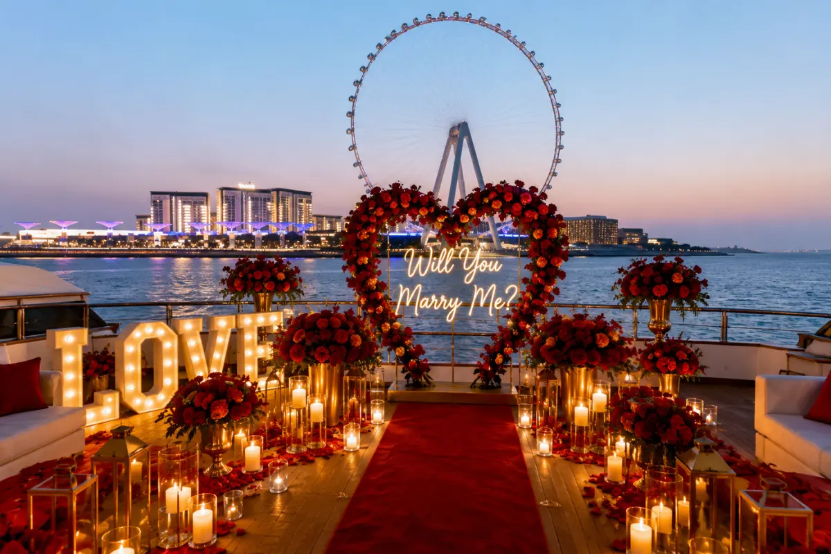 will u marry me decor yacht proposal