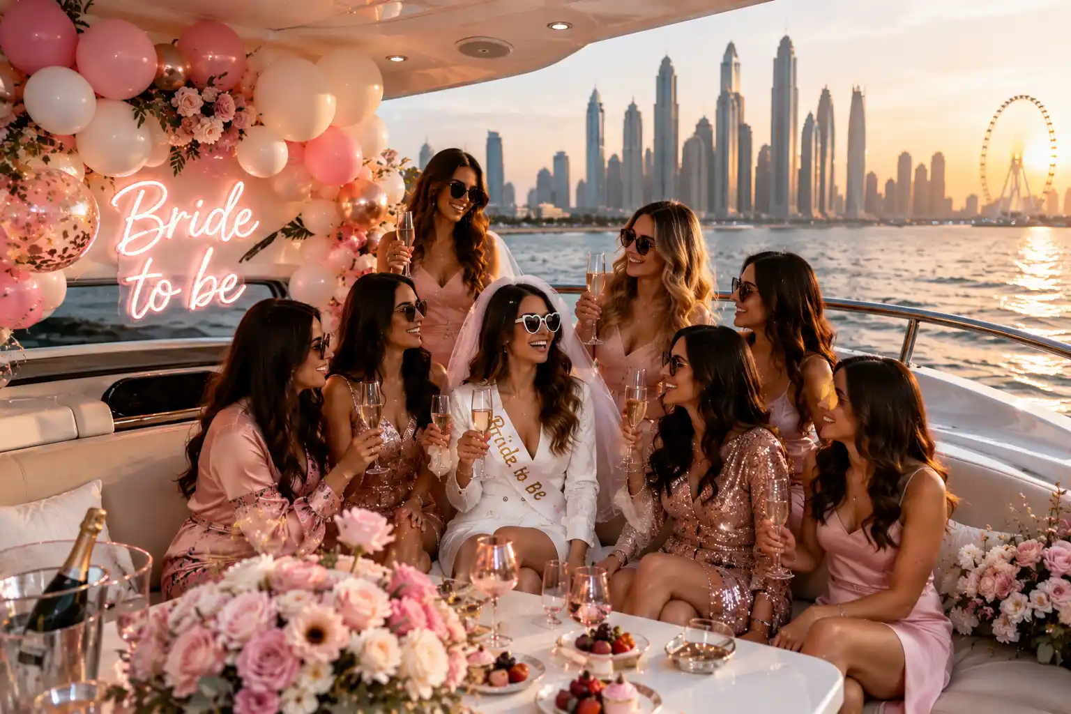 Sunset Yacht Bachelorette Celebration